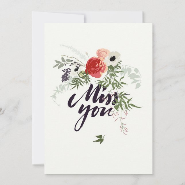 Miss You Card Kort (Framsida)