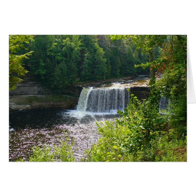 Miss You Card Upper Tahquamenon Falls Michigan Hälsningskort (Framsidan Horizontal)