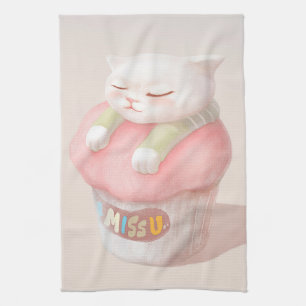 Miss You Cupkaka Illustration Kökshandduk