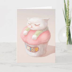 Miss You Cupkaka Illustration Kort