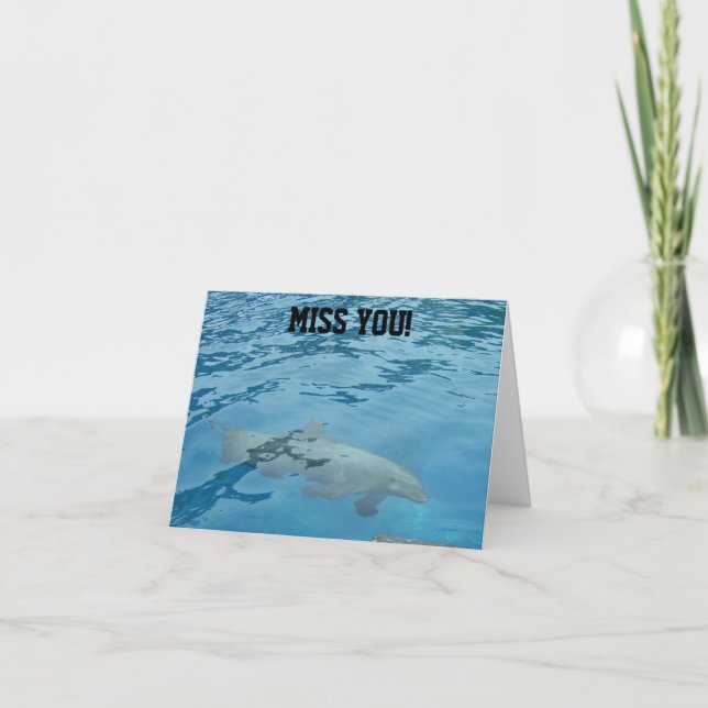 Miss You Delfin Undervattensscen Kort (Framsida)
