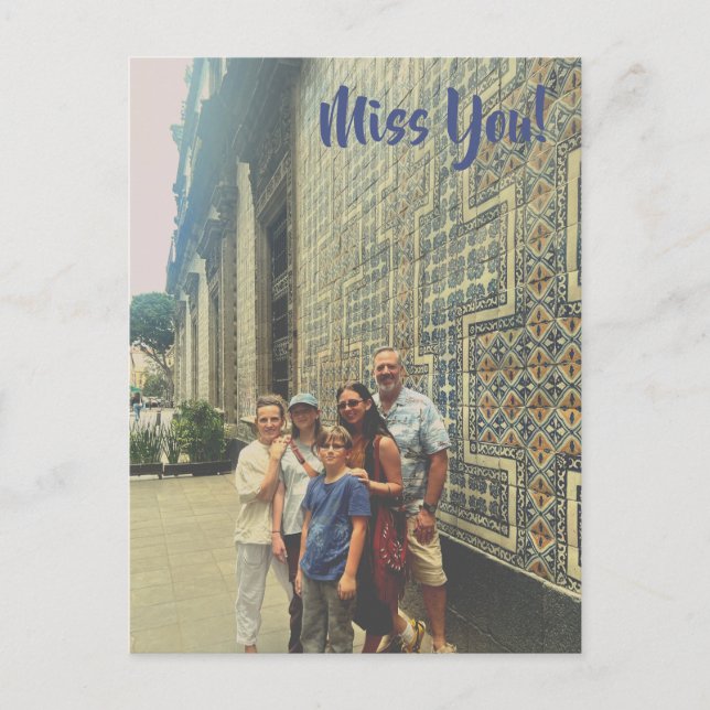 Miss You! From Mexico Vykort (Framsida)