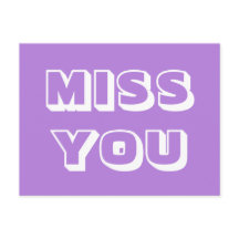 Miss You, lavender, vit modern fetstil