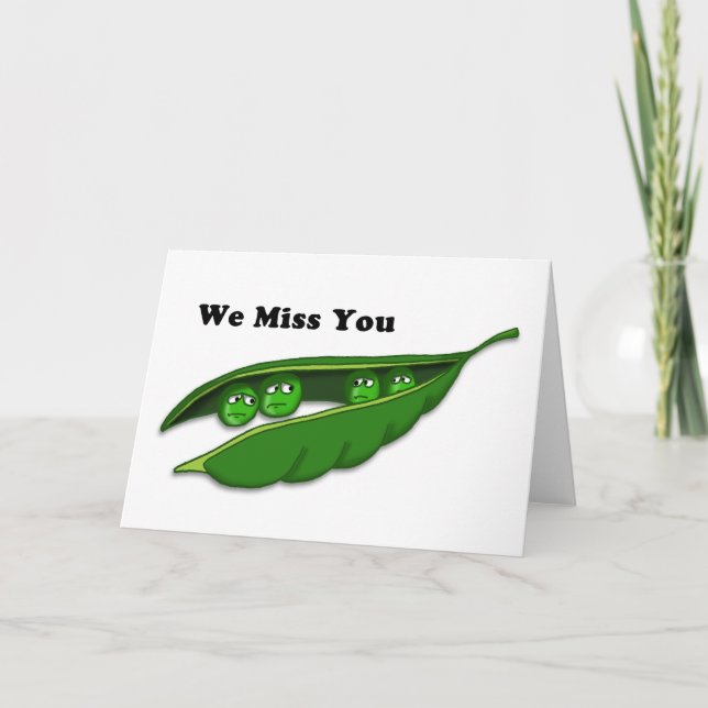 Miss You Pea Pod Card Kort (Framsida)