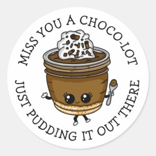 Miss You, Roligt Food Pun Say Runt Klistermärke