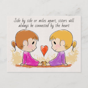 Miss You Sister Cute vykort