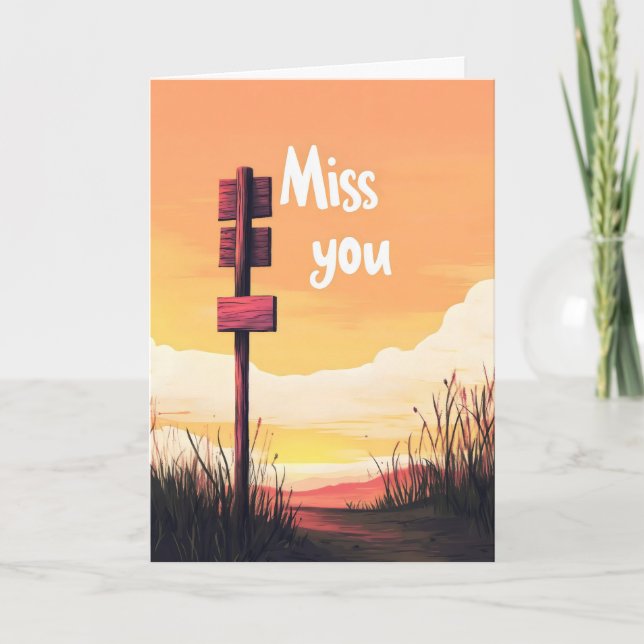 Miss You Sunset Helgkort (Framsida)