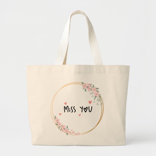 Miss You Tote Bag Jumbo Tygkasse (Framsidan)