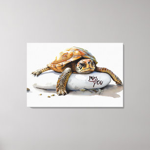 "Miss You" Turtle Kanvastryck