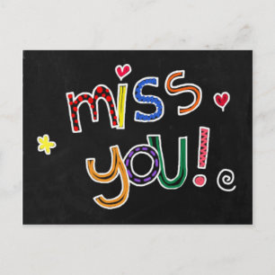 Miss You-vykort - saknade dig Vykort