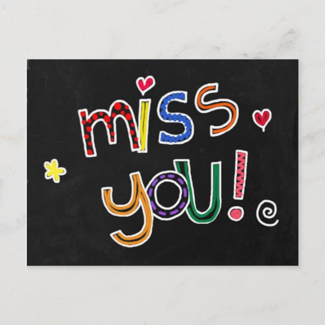 Miss You-vykort - saknade dig Vykort (Framsida)