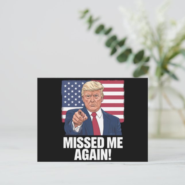 Missade mig igen när du missade trumman 2024 vykort (Stående Fram)