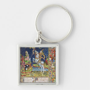 Missal av St George av Topusko Fyrkantig Silverfärgad Nyckelring
