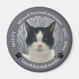 Missat utöver måttet för kattminnesfoto magnet