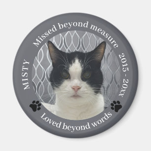 Missat utöver måttet för kattminnesfoto magnet