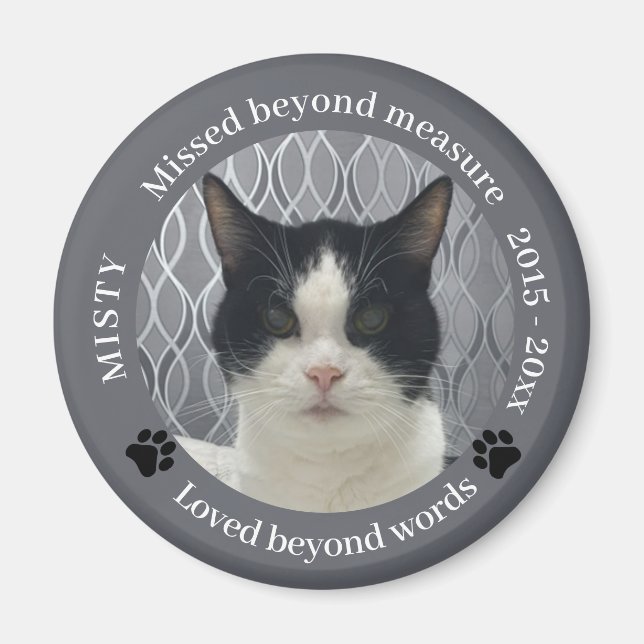 Missat utöver måttet för kattminnesfoto magnet (Framsidan)