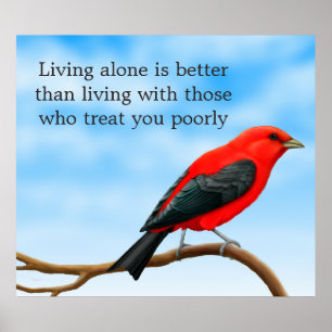 Missbruk Survivors Inspirational Red Bird Poster