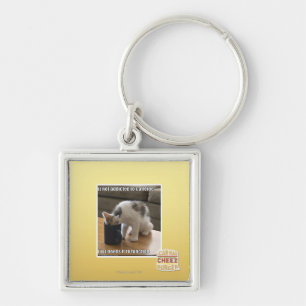 Missbrukas inte till koffeinet fyrkantig silverfärgad nyckelring