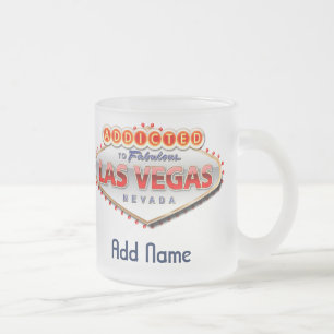 Missbrukat till Las Vegas, undertecknar roliga Frostad Glasmugg