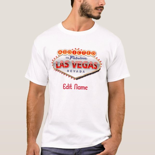 Missbrukat till Las Vegas, undertecknar roliga Tee Shirt (Framsida)