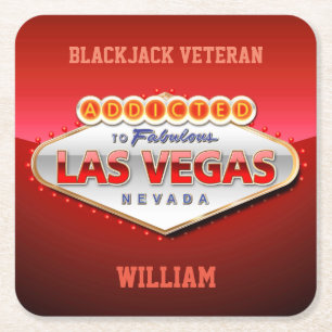 Missbrukat till Las Vegas, undertecknar roliga Underlägg Papper Kvadrat