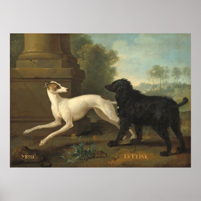 Misse and Luttine - Jean-Baptiste Oudry Fine Art Poster (Framsidan)