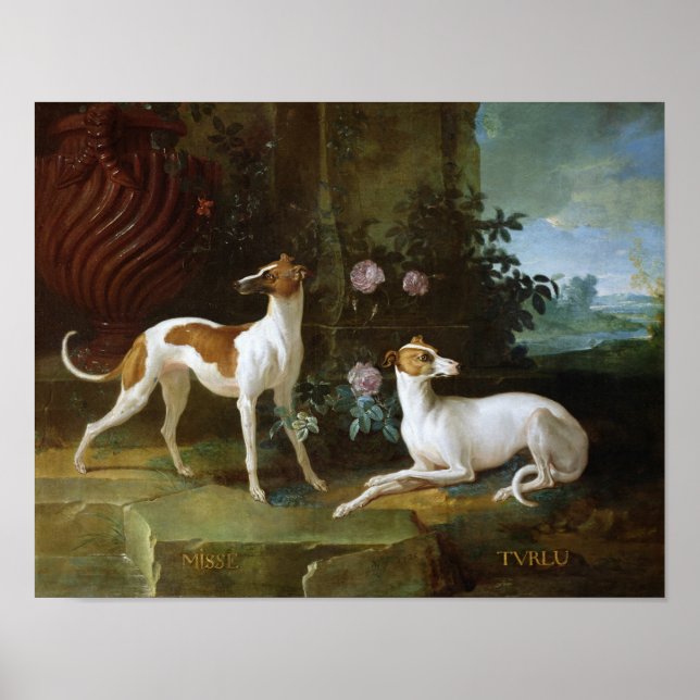 Misse och Turlu, två greyhound of Louis XV Poster (Framsidan)