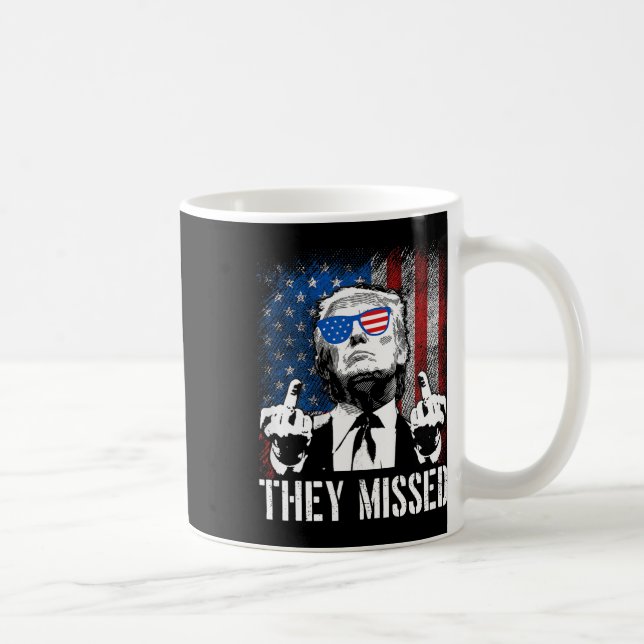 Missed Donald Trump Shot Trump 2024 US American Fl Kaffemugg (Höger)