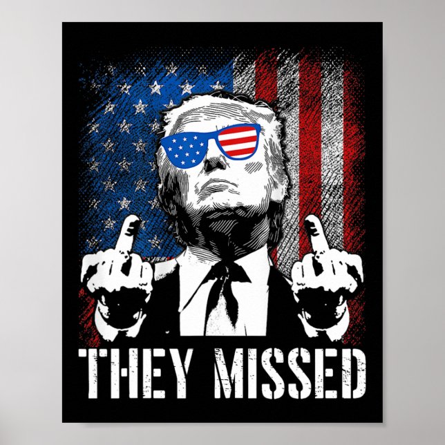 Missed Donald Trump Shot Trump 2024 US American Fl Poster (Framsidan)