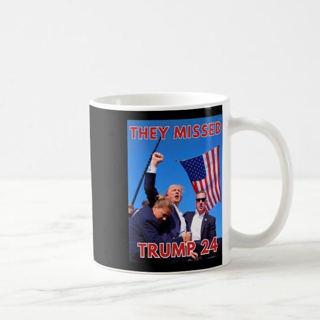 Missed Trump 2024 - Patriotic Policy Maga Kaffemugg (Höger)