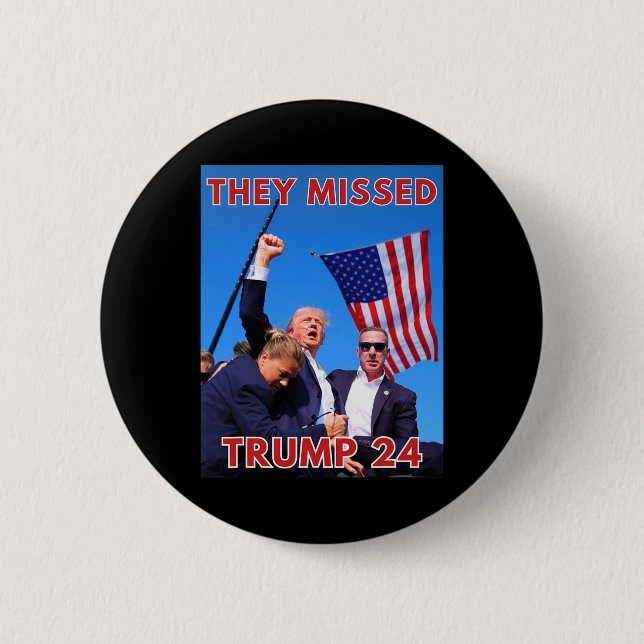 Missed Trump 2024 - Patriotic Policy Maga Knapp (Framsida)