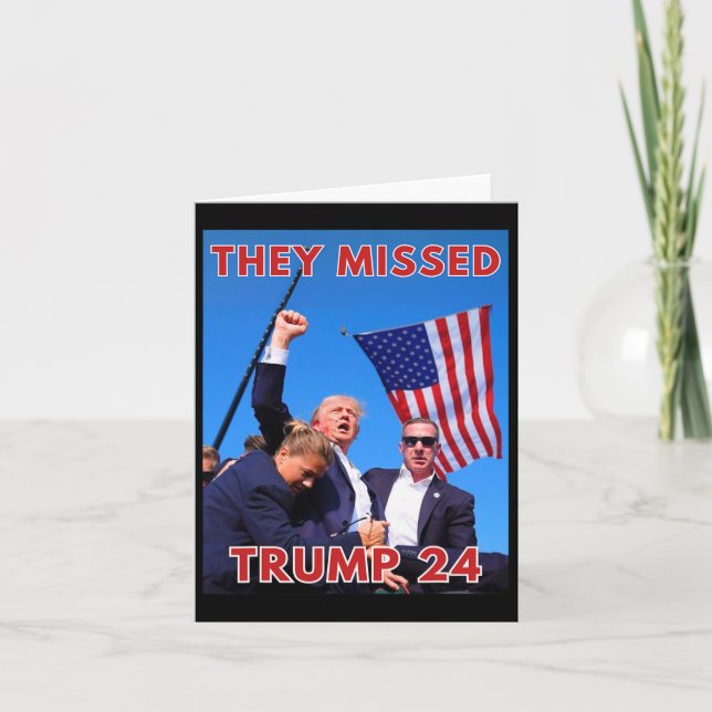 Missed Trump 2024 - Patriotic Policy Maga Kort (Framsida)