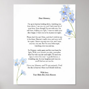 Missfall Glöm mig Ingen Blommigt Förlust av Baby D Poster