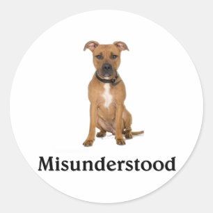 Missförstod Pitbull - Runt Klistermärke
