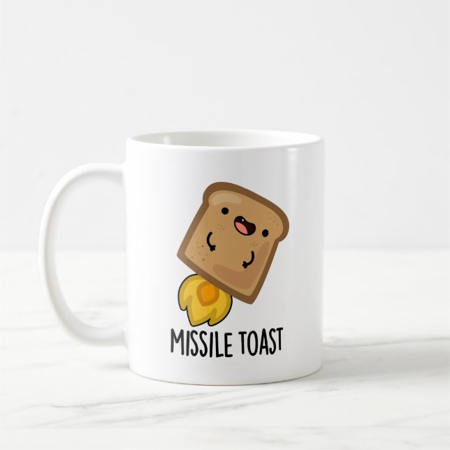 Missile Toast Funny Mistletoe Puns Kaffemugg (Vänster)