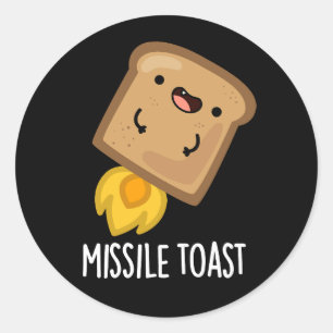 Missile Toast Funny Mistletoe Puns Mörk BG Runt Klistermärke