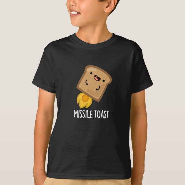 Missile Toast Funny Mistletoe Puns Mörk BG T Shirt (Framsida)