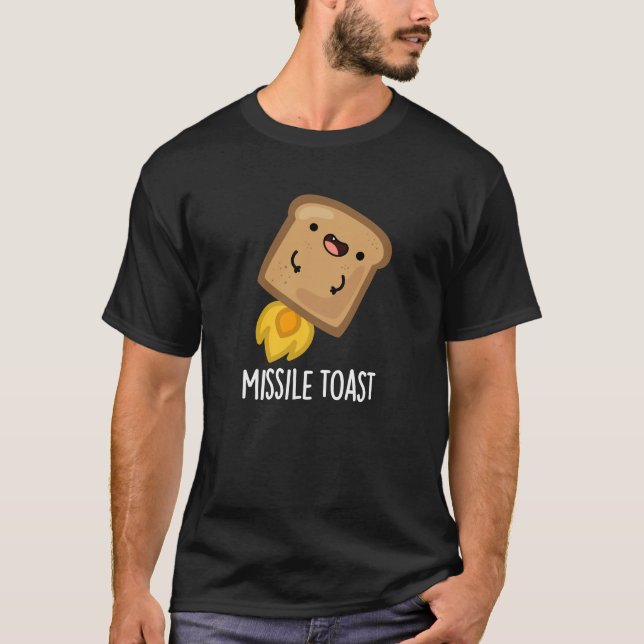 Missile Toast Funny Mistletoe Puns Mörk BG T Shirt (Framsida)