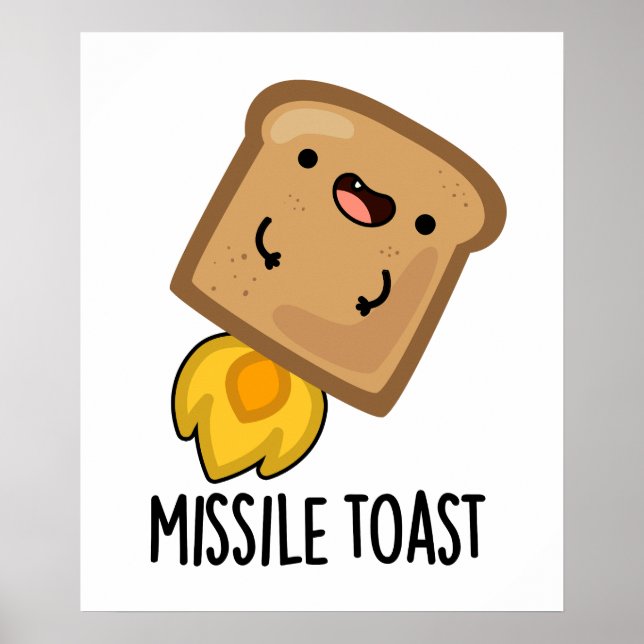 Missile Toast Funny Mistletoe Puns Poster (Framsidan)