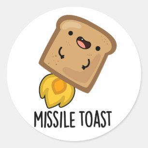 Missile Toast Funny Mistletoe Puns Runt Klistermärke