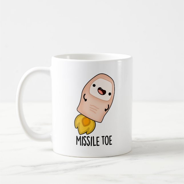 Missile Toe Funny Mistletoe Pun Kaffemugg (Vänster)