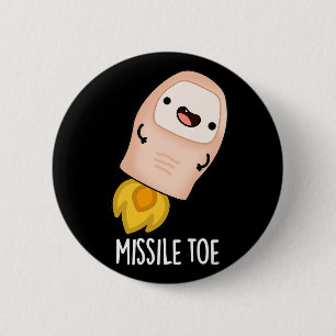Missile Toe Funny Mistletoe Pun Mörk BG Knapp