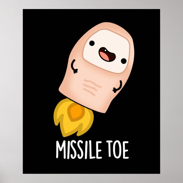 Missile Toe Funny Mistletoe Pun Mörk BG Poster (Framsidan)