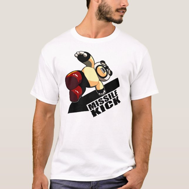 Missilen sparkar Pandaman Tee Shirt (Framsida)