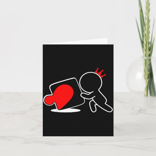 Missing Ece Heart Puzzle Couple Matching Valentine Kort (Framsida)