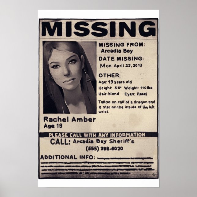 Missing Rachel Amber Poster (Framsidan)