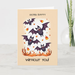 Missing You at Halloween Going Batty Cute Bats Kort