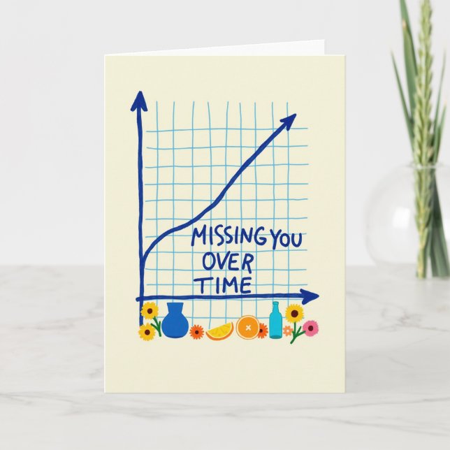 Missing You Over Time Graph Card Kort (Framsida)