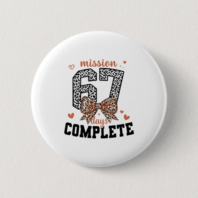 Mission 67 Days Complete Back To School Bow Leopar Knapp (Framsida)