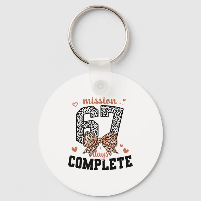 Mission 67 Days Complete Back To School Bow Leopar Nyckelring (Framsida)